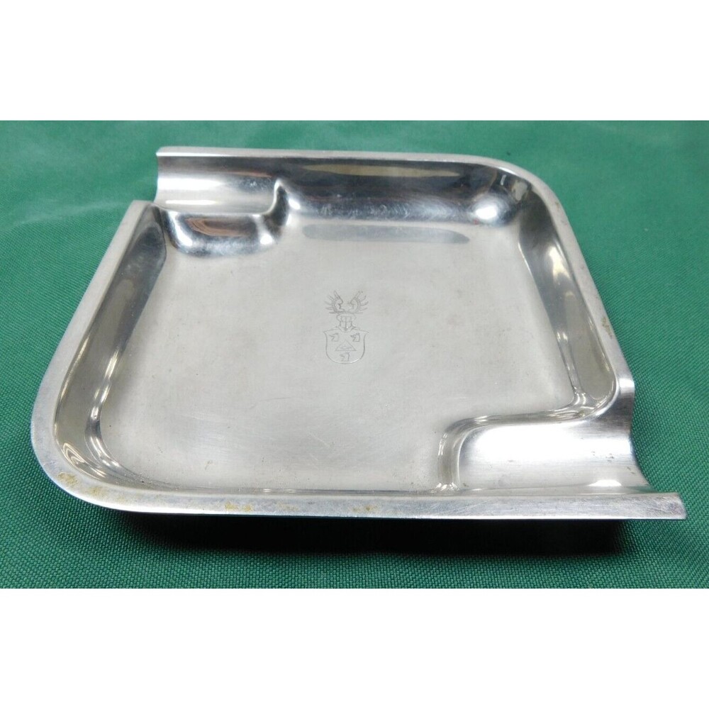 Cromargan Germany Art Deco MCM Mid Century Bauhaus design Ashtray Vintage